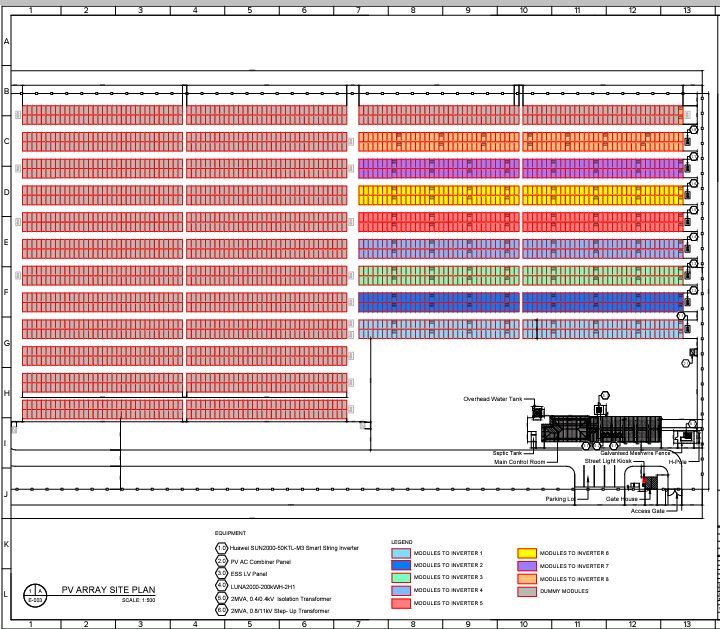 Nigerian Defence Academy PV array site plan